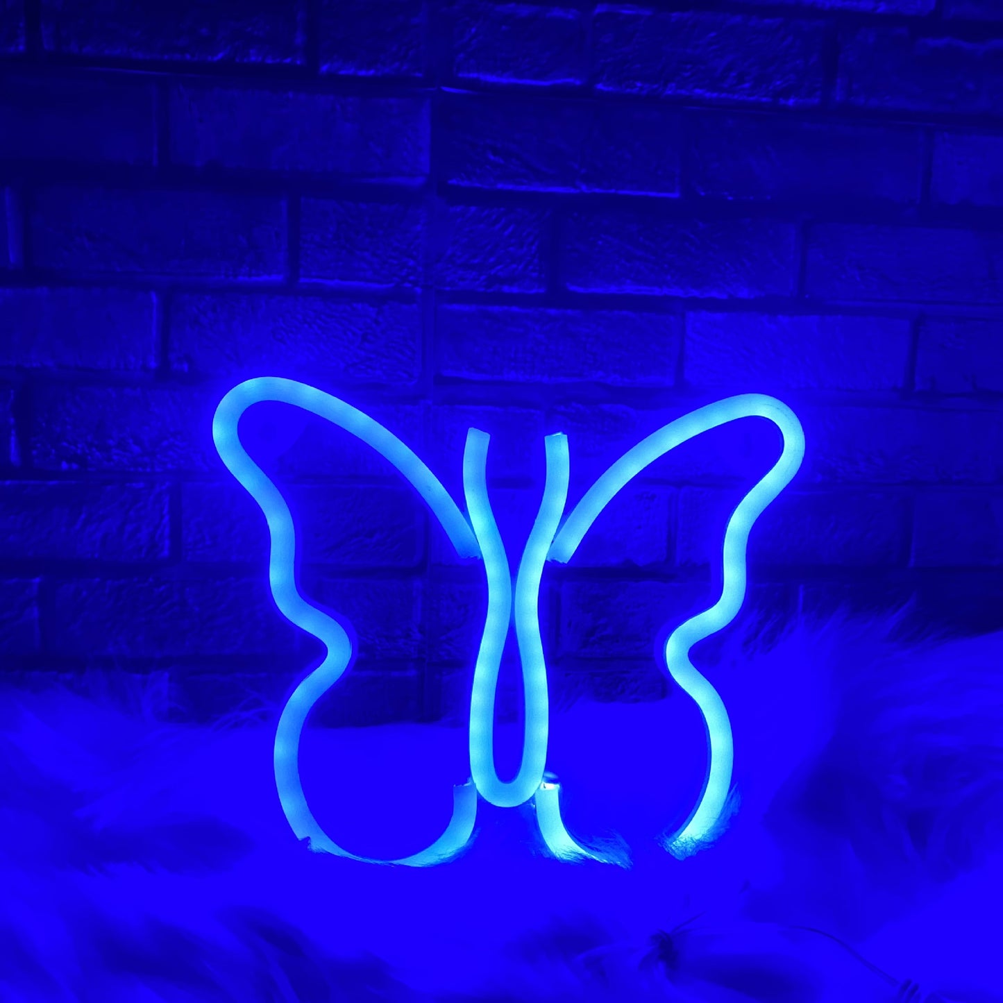 Néon Papillon Coloré pour Chambre - bleu foncé