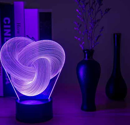 Lampe de Nuit 3D LED Abstraite Torsadée à Toucher -  - 2