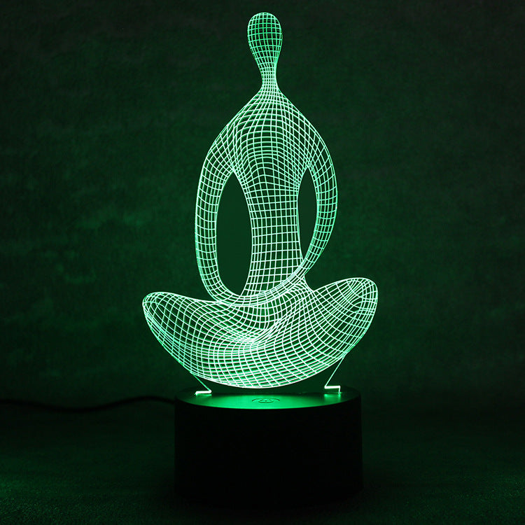Lampe Illusion 3D Yoga 7 Couleurs LED pour Méditation et Décoration Chambre -  - 3