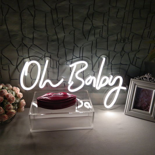 Néon LED "Oh Baby" - Créez une Atmosphère Douce et Joyeuse - NeonMagic✨ néons sur mesure