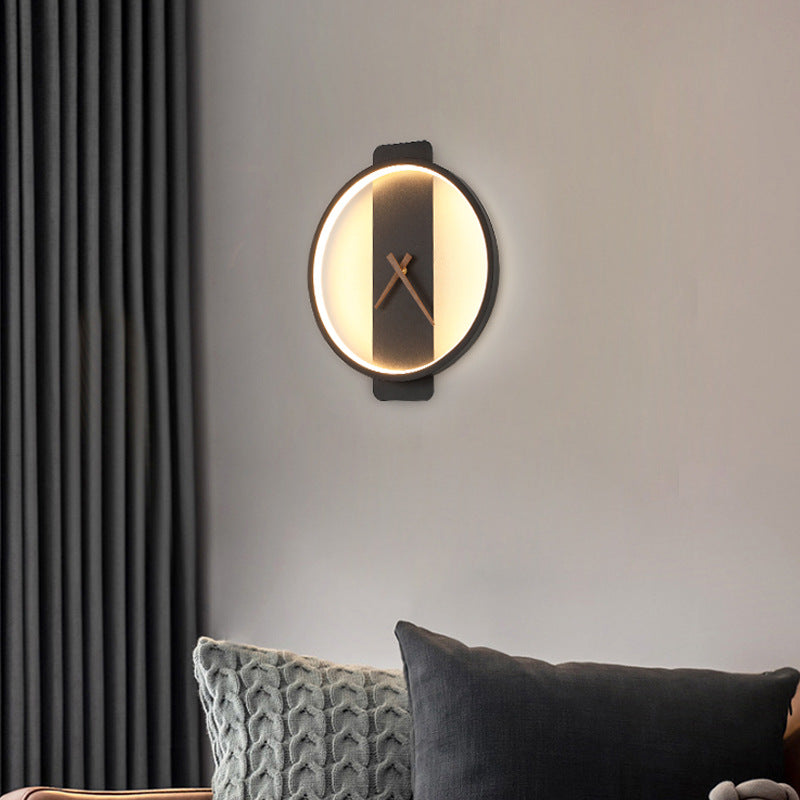 Horloge Murale LED Nordique - Lampe de Chevet Design et Fonctionnelle -  - 6