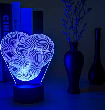 Lampe de Nuit 3D LED Abstraite Torsadée à Toucher -  - 5