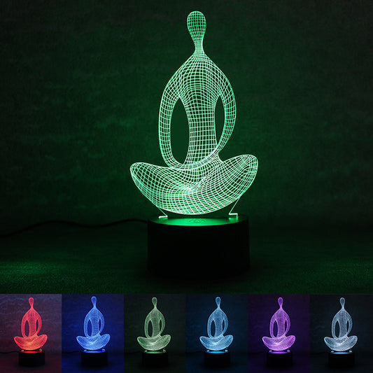 Lampe Illusion 3D Yoga 7 Couleurs LED pour Méditation et Décoration Chambre -  - 1