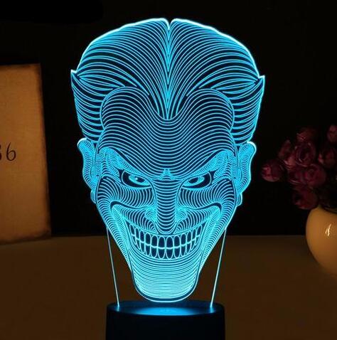 Lampe LED 3D USB Multicolore Tête de Joker -  - 2