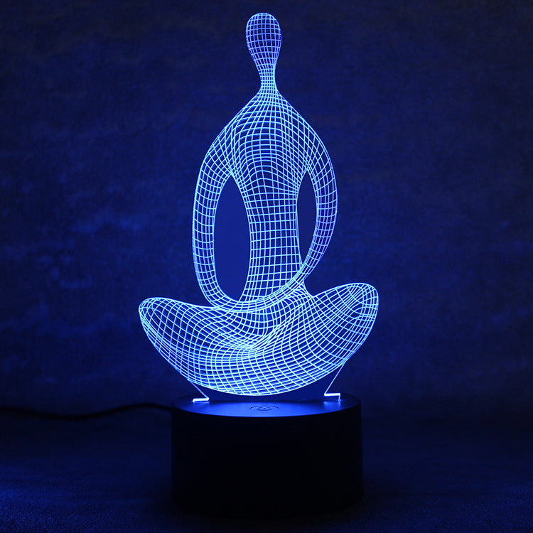 Lampe Illusion 3D Yoga 7 Couleurs LED pour Méditation et Décoration Chambre -  - 5