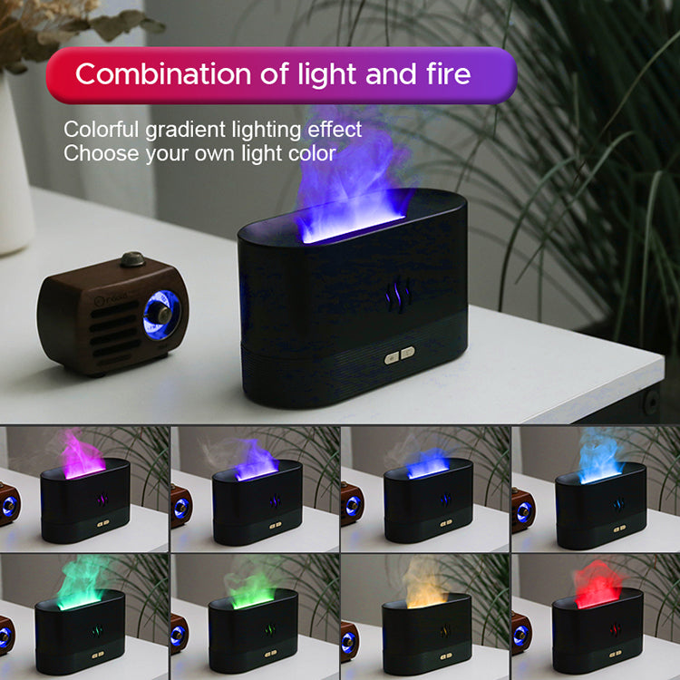 Lampe Diffuseur Effet Flamme Ultrasonique avec Lumière LED RGB -  - 2