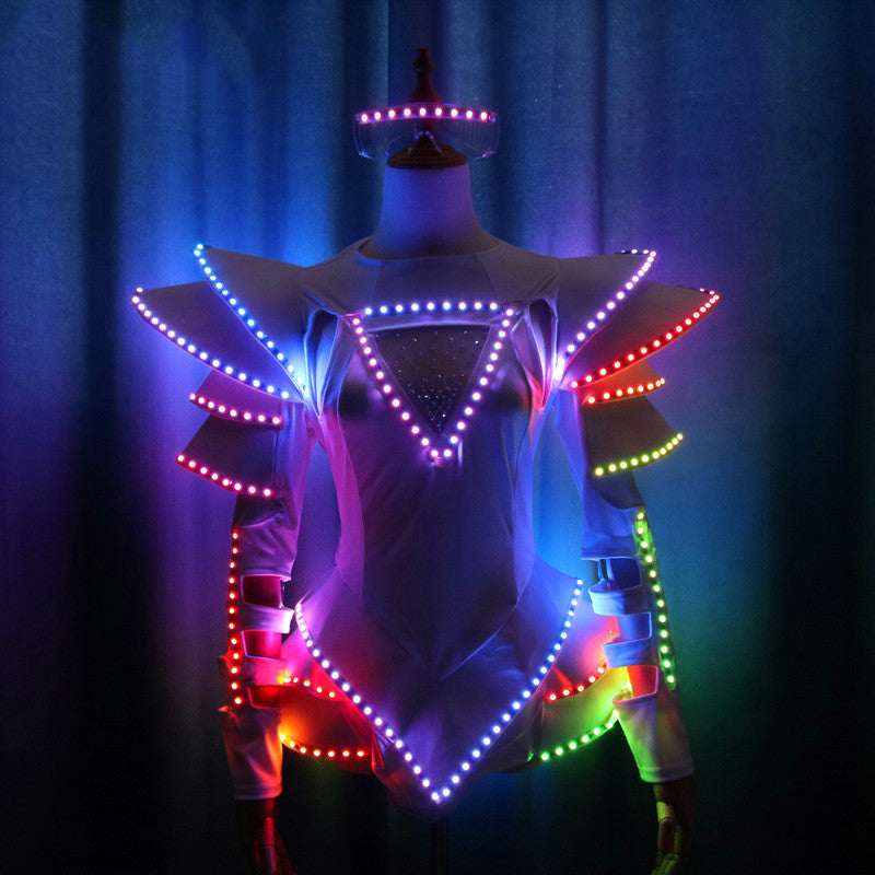 Robe à LED Multicolore Lumineuse, Costume Complet pour Spectacle -  - 6