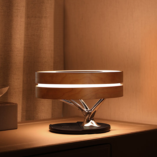 Lampe de Chevet Intelligente avec Enceinte Bluetooth et Chargeur Sans Fil – Éclairage LED -  - 6