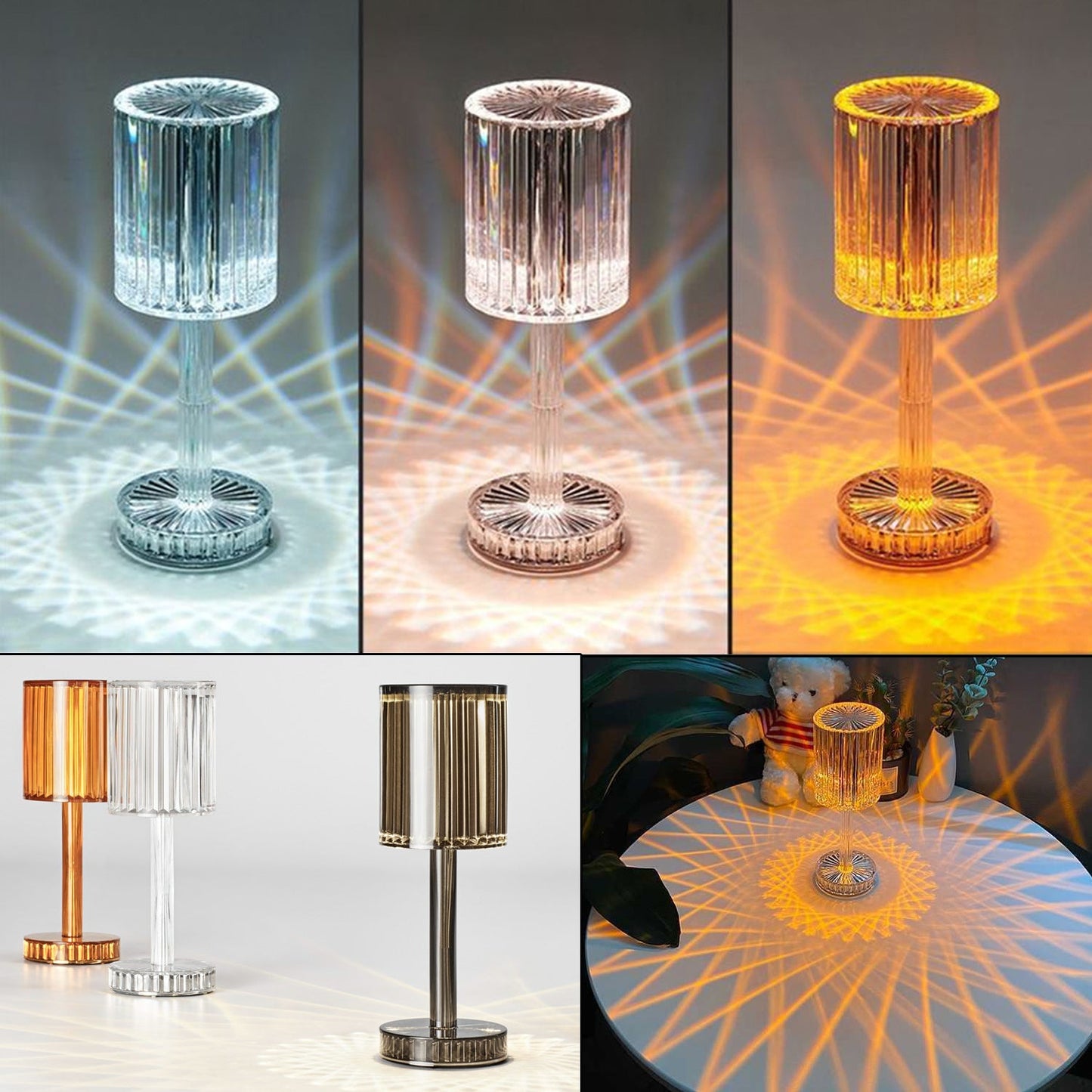 Lampe de Table Romantique en Cristal - Éclairage LED Chaleureux -  - 1
