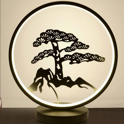 Lampe de Table en Céramique - Éclairage LED avec Motifs Traditionnels -  - 5