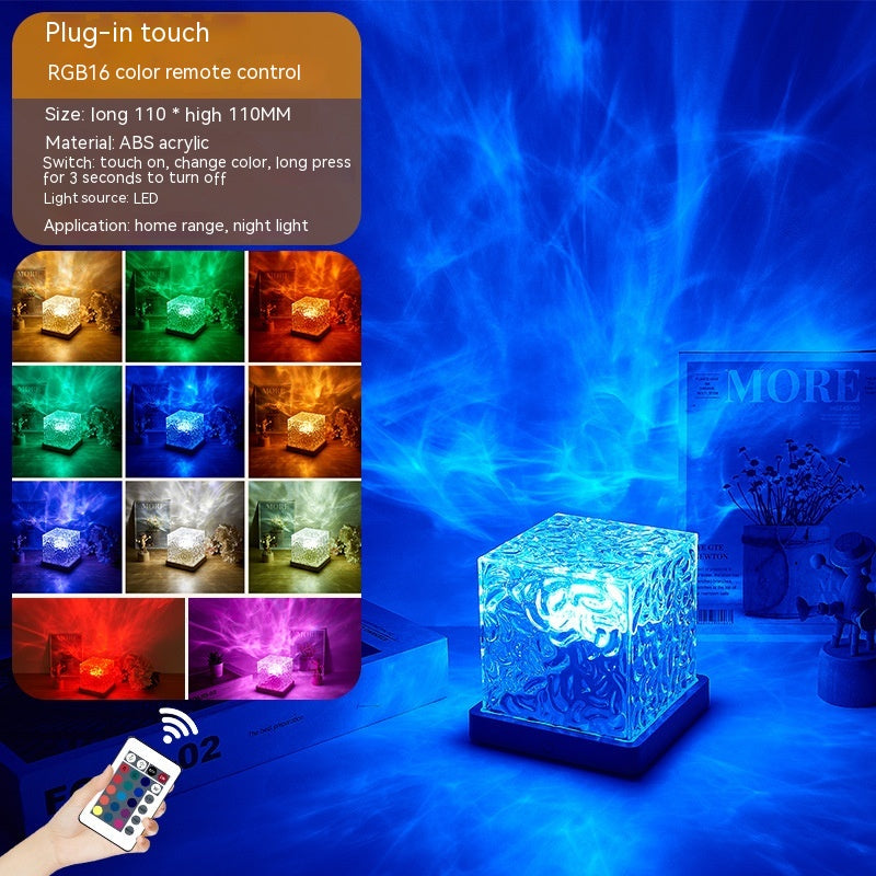 Lampe à Projection Rotative Cristal avec Effet Vague d'Eau LED -  - 3