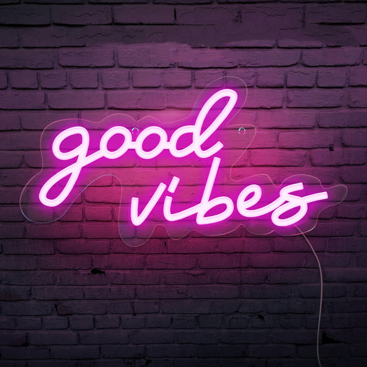 Néon Lumineux "Good Vibes" - Diffusez une Atmosphère Positive - NeonMagic✨ néons sur mesure
