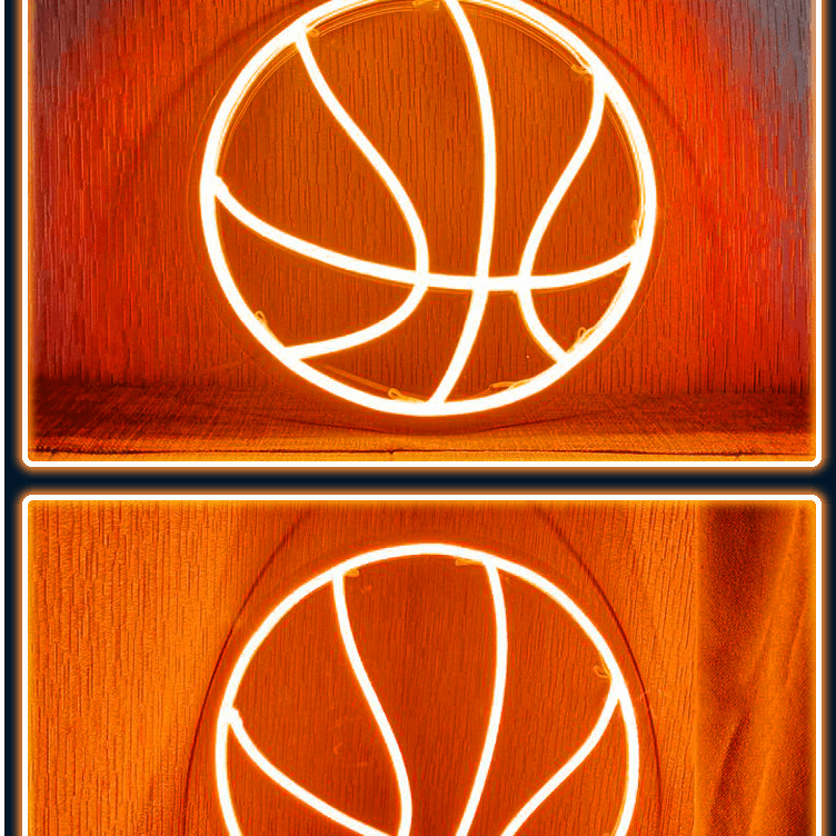 Néon LED Balle de Basketball Orange - Illuminez Votre Espace avec Style
