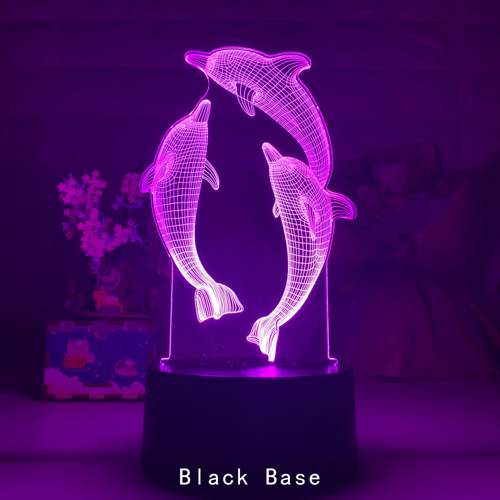 Lampe de Nuit LED 3D Dauphins Contrôle Tactile - NeonMagic✨ néons sur mesure