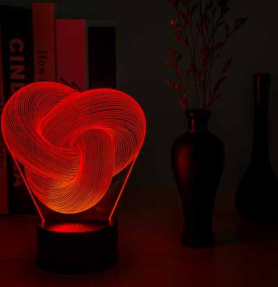 Lampe de Nuit 3D LED Abstraite Torsadée à Toucher -  - 7