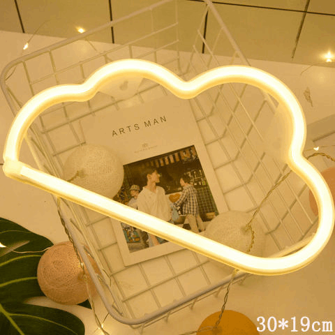 Néon LED chambre - nuage beige