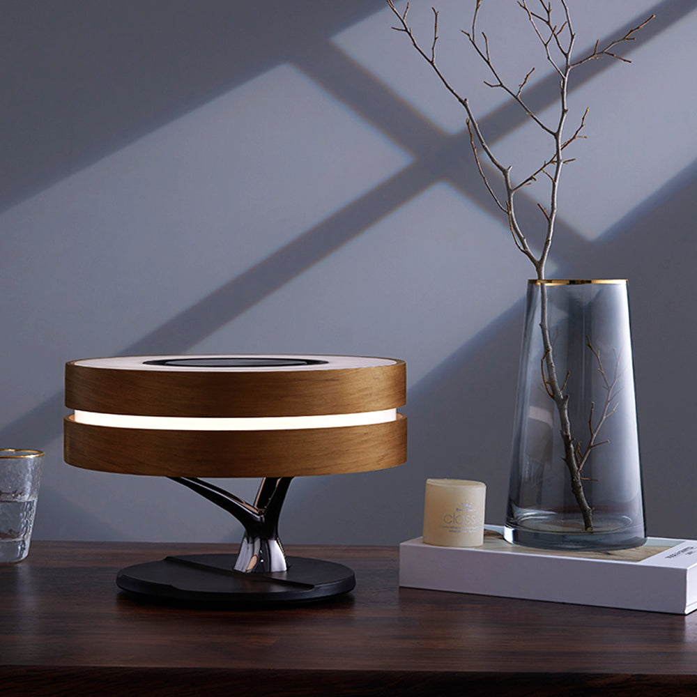 Lampe de Chevet Intelligente avec Enceinte Bluetooth et Chargeur Sans Fil – Éclairage LED -  - 3
