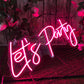 Néon Décoratif 'Let's Party' en Rose Fuchsia - 1