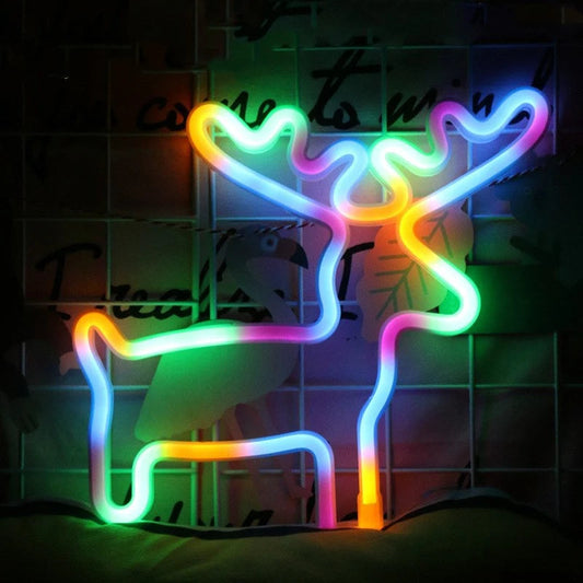 Néon LED Multicolore Rennes de Noël – Éclat Festif - Néon LED Multicolore Rennes de Noël – Éclat Festif - NeonMagic✨ néons sur mesure - 1