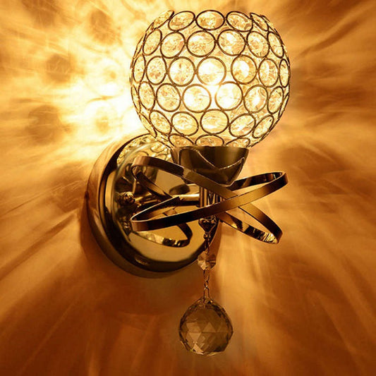 Applique Murale Créative avec Sphère Cristalline - Lampe de Chevet pour Chambre Élégante -  - 1