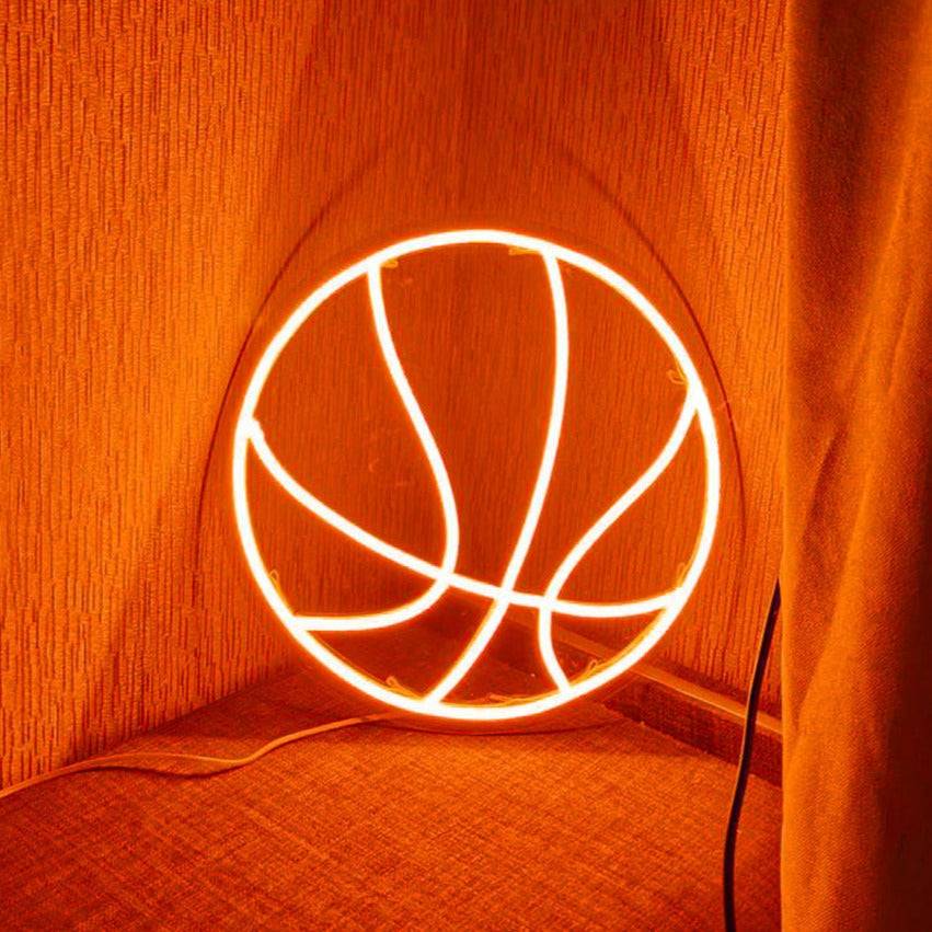 néon led balle de basketball orange