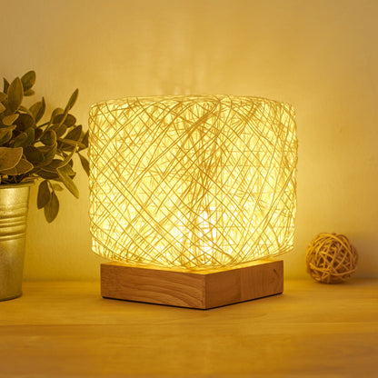 Lampe de Chevet LED Tressée en Rotin -  - 4