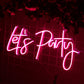Néon Décoratif 'Let's Party' en Rose Fuchsia - 5