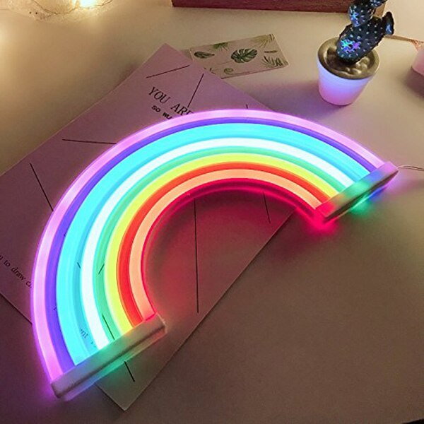 néon LED en forme d'arc-en-ciel lumineux